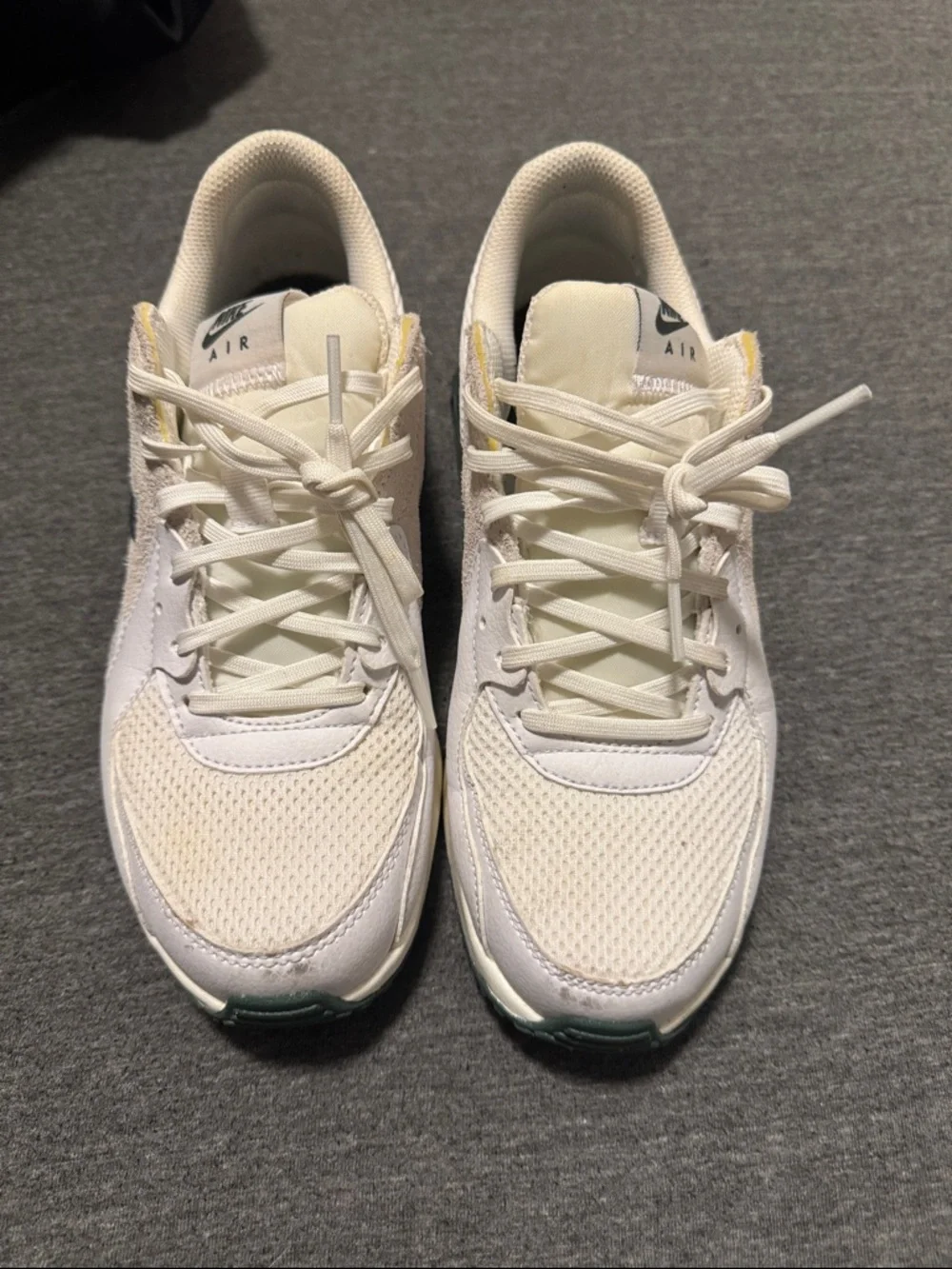 Nike Women’s Athletic Sneakers in Cream, White & Green Accents
